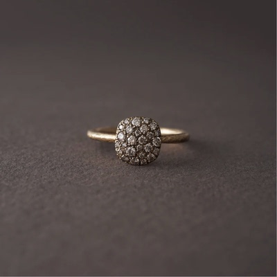 包税包邮日本代购noguchi20周年VSL系18K金方形满钻镶嵌钻石戒指