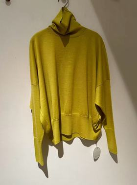 包税包邮日本humoresque秋冬蚕丝羊绒亲肤高领宽松长袖针织衫女款