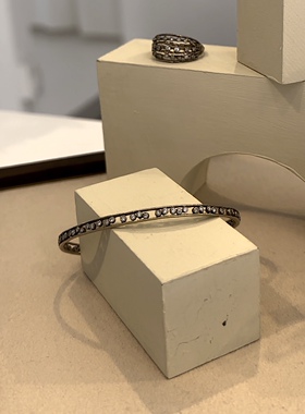 noguchi铂金白钻法式复古手镯