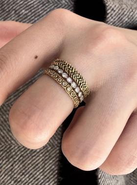 noguchi素金波纹手工戒指