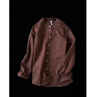 包税包邮日本直发etreneant挺阔垂感直筒宽松口袋长袖衬衫外套