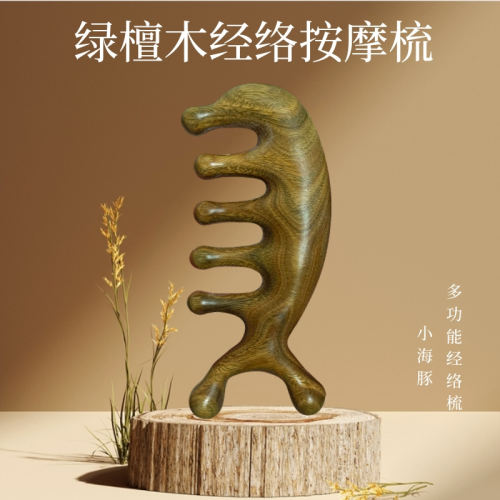 正品檀木经络按摩梳实木整木梳子