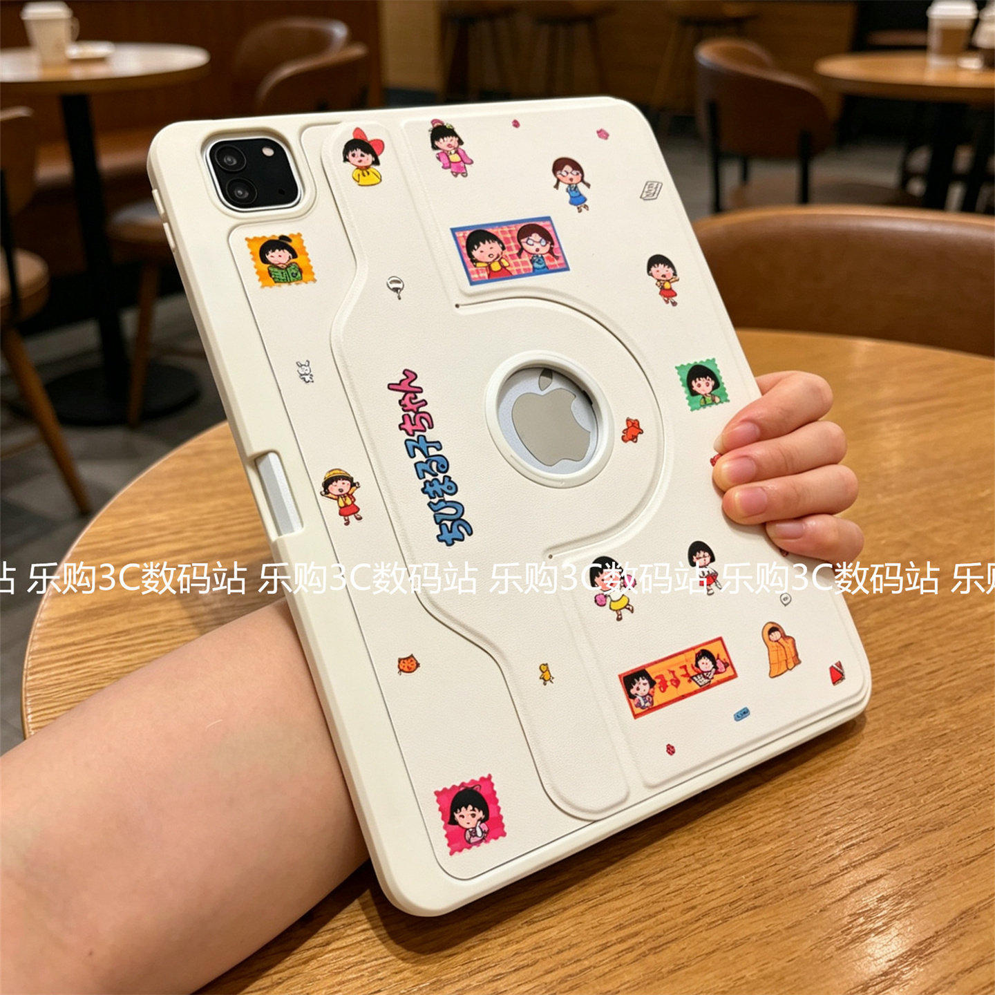 浮雕可爱卡通360度旋转亚克力iPad11代a16平板保护壳10.9带笔槽air456适用9.7苹果10.2寸Pro11皮套789代mini6