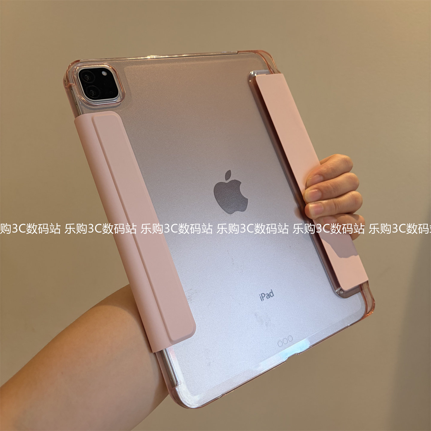 ins少女樱花粉韩系适用苹果ipad 保护硬壳/pro11/2025/a16/11代/air5半包Y+3折10.2寸9.7横竖支撑M345平板套