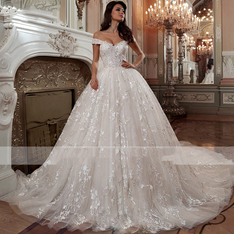 s742f   new high quality  plus size bride trailing sen simpl