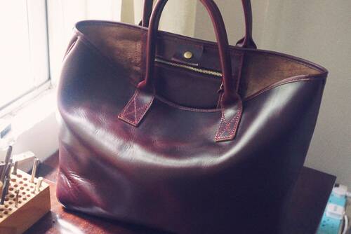 SECRET.D手缝皮革 美国霍尔纹牛皮 visvim tote 复刻L号