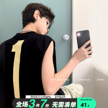 男童无袖t恤夏装2025新款儿童纯棉背心中大童夏季薄款运动上衣潮t