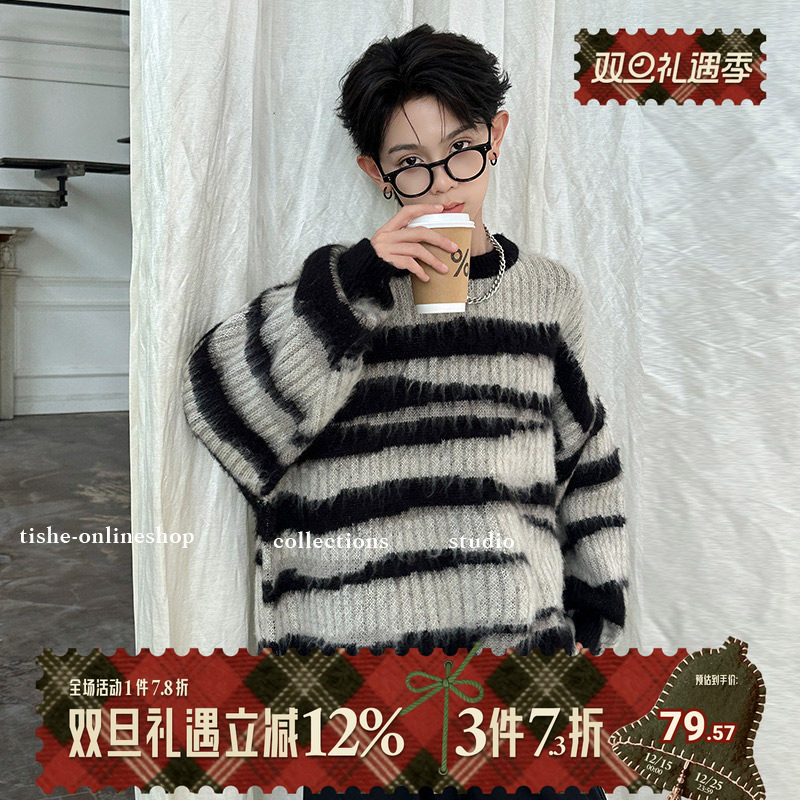 男大童嘻哈加厚毛线衣秋冬款