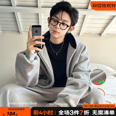 男童加绒外套2025秋冬季新款