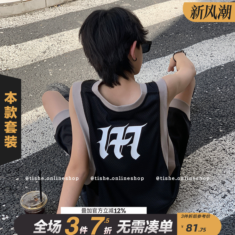 男童无袖套装运动服篮球服夏装