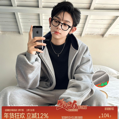 男童加绒外套2025秋冬季新款