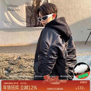 男童棉服外套夹棉加厚冬款中大童保暖加棉冬季棉衣大码男装棉袄潮