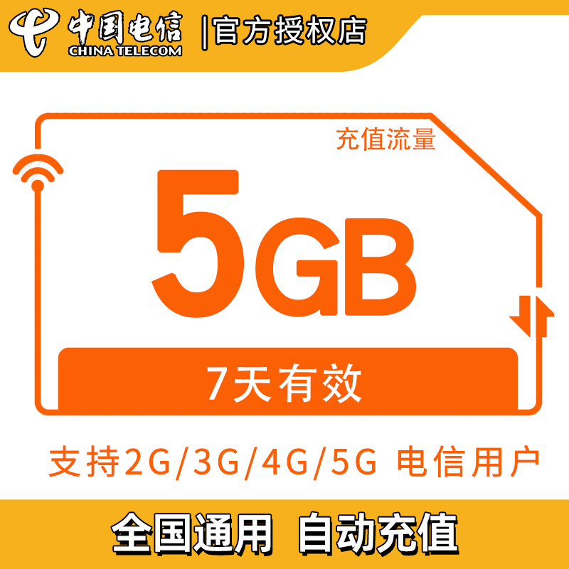 广东电信5GB全国流量7天包 7天有效无法提速