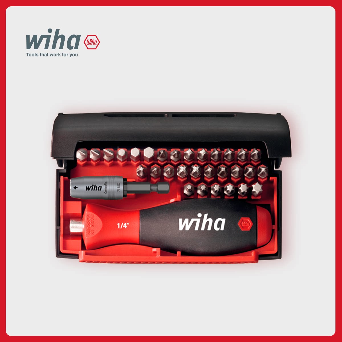 威汉德国25mm标准批头套装32件套多用多功能螺丝刀批头接杆十一字