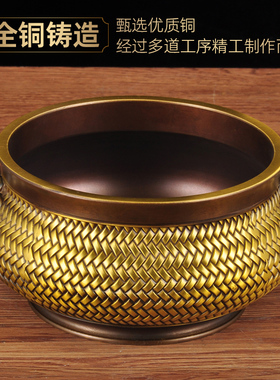 黄铜狮香炉摆件家用供奉寺院