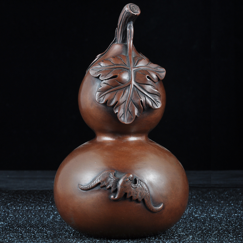 紫铜招财葫芦摆件福禄风水摆设
