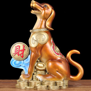 狗摆件铜招财狗的工艺品客厅玄关总经理办公室老板桌商务开业礼品