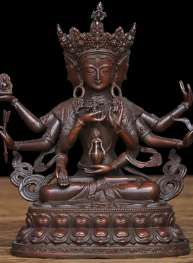 古铜色尊胜佛母密宗居家工艺品