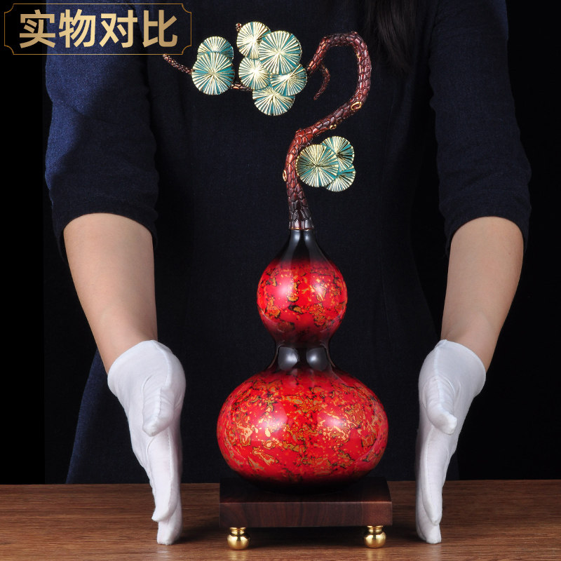 彩铜中式葫芦摆件招财客厅