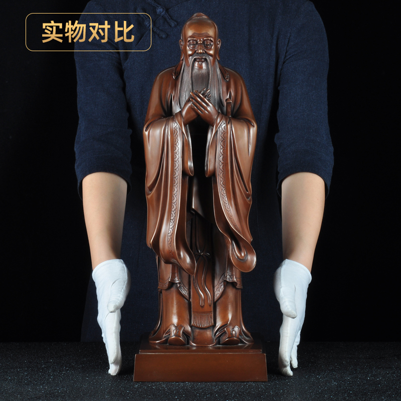 紫铜摆件孔子像人物站像母校庆典