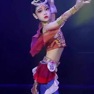 飞天乐鼓六一演出服敦煌舞蹈儿童古典舞服装妙音反弹琵琶道具铃鼓