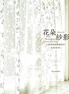 2026新款法式轻奢绣花纱帘防晒