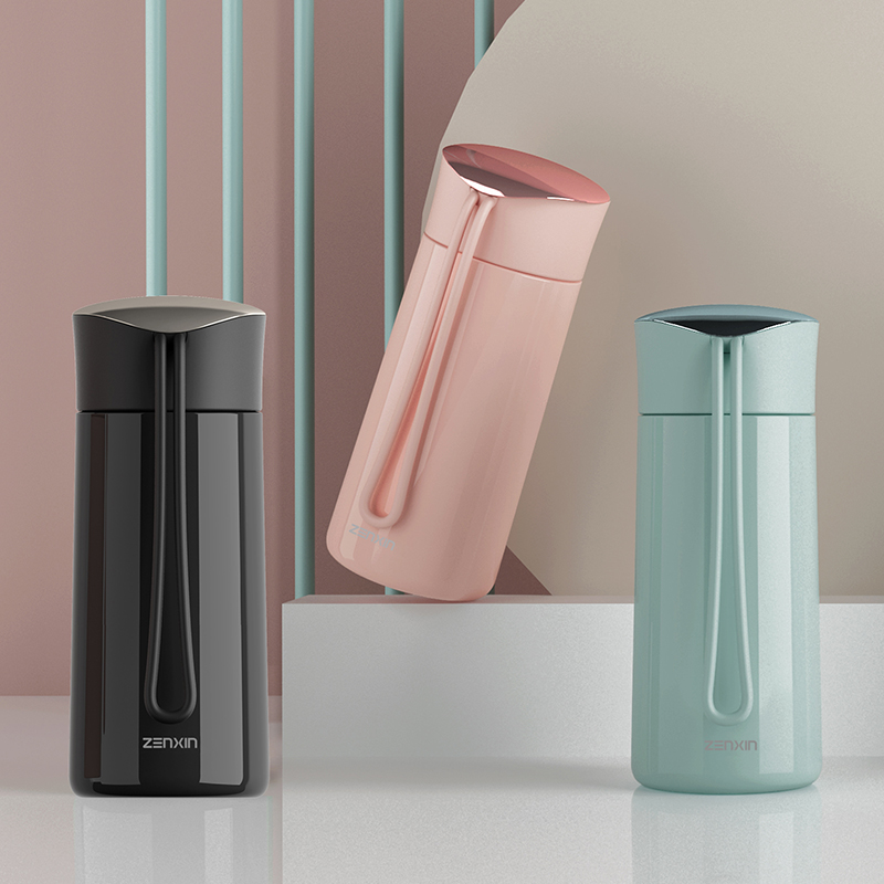 振兴轻量保温杯男女便携带绳304不锈钢保冷保暖小容量水杯180ml