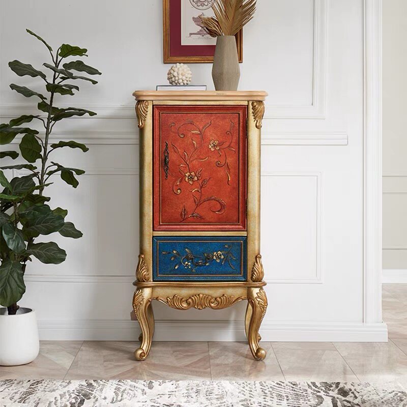 美式复古斗柜实木欧式置物柜储物柜玄关柜墙边柜装饰柜整理柜整装
