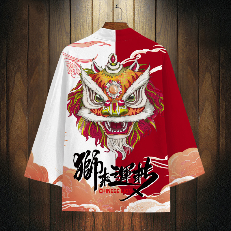 麻哥立领披风羽织道袍
