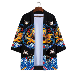 龙袍道袍外套男皇帝衣服防晒披风中国风改良汉服夏季薄款休闲上衣