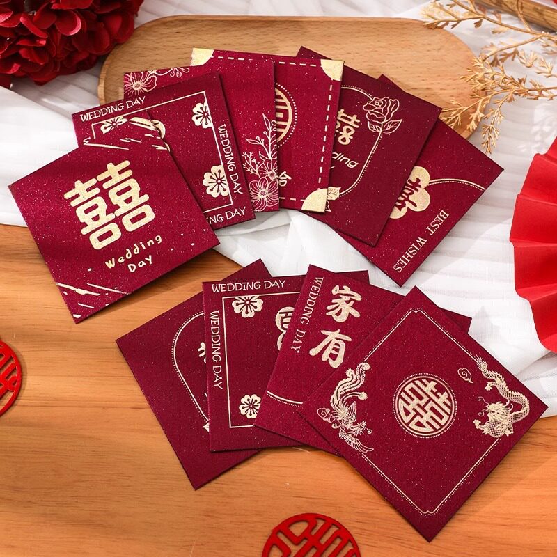 跨境结婚红包婚礼接亲堵门迷你酒红小号红包袋2025婚庆用品利热销