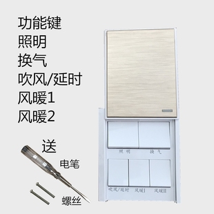 浴霸延时开关 浴霸开关 带延时家用五开防水16A通用型 包邮