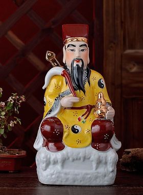 陶瓷张天师佛像神像高档喷彩祖师爷摆件