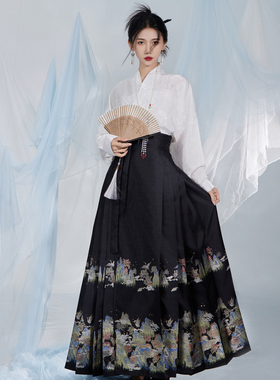 风来榕下江山如画原创仿妆花马面裙飞机袖国风新中式日常套装秋款