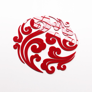 祥云福字贴玄关自粘对角窗花3d立体亚克力电视背景墙贴画新年装饰