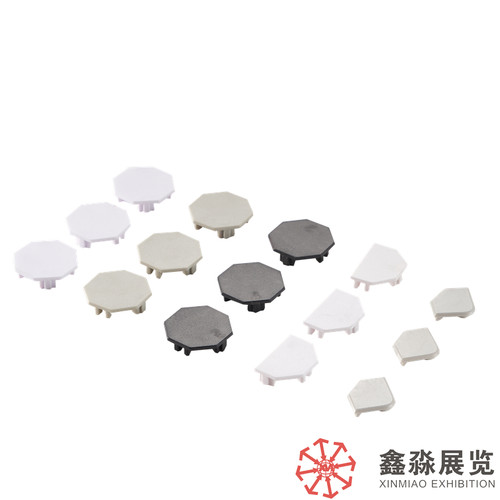展览配件堵头厂家 方柱盖子，八棱柱封盖，扁铝塑料堵头