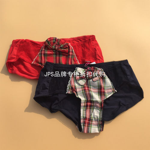 bodypops女格纹蝴蝶结平角内裤