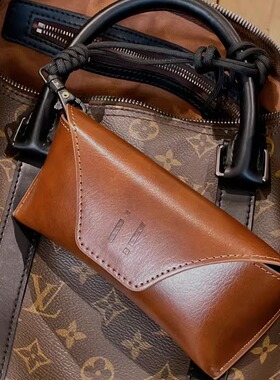 高级墨镜包】出口级男女款棕色灰色太阳眼镜盒皮质便携硬抗压收纳