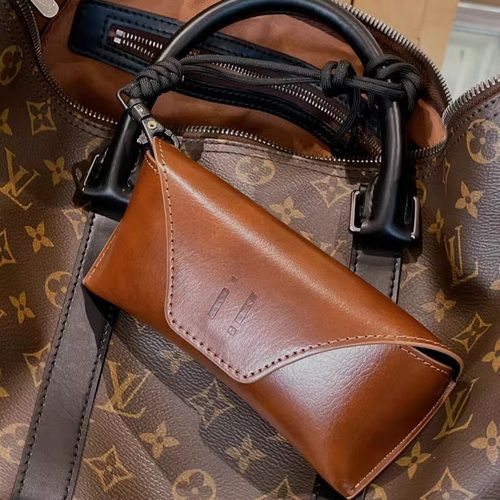 高级墨镜包】出口级男女款棕色灰色太阳眼镜盒皮质便携硬抗压收纳