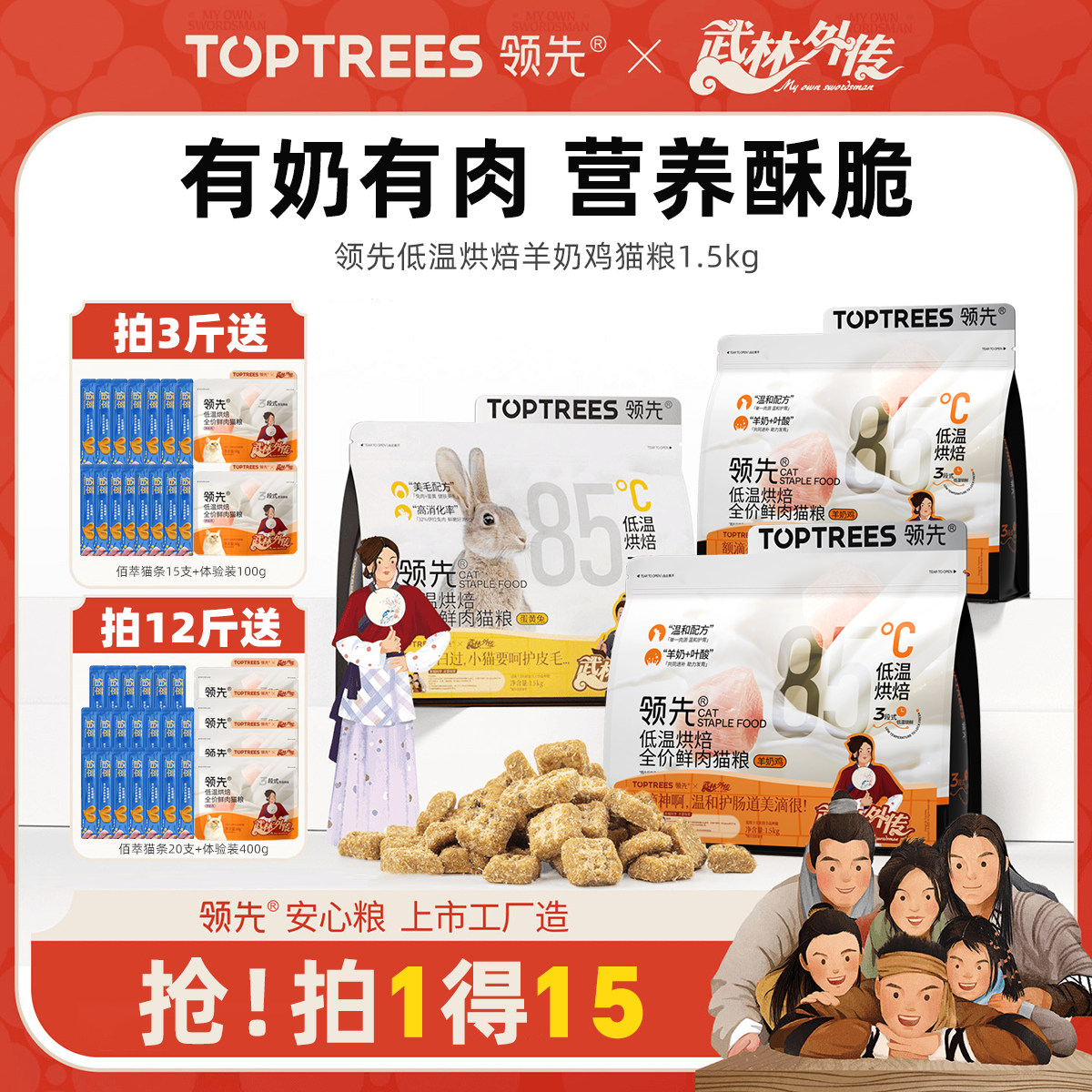 领先烘焙猫粮全价鲜肉羊奶鸡肉成幼猫主粮Toptrees官方旗舰店同款图片
