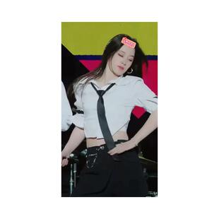 原版唐艺于文文同款衬衫韩版白色POLO领长袖短款项圈开衫潮女