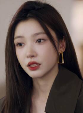美人余易梦玲文晓晓同款耳环女