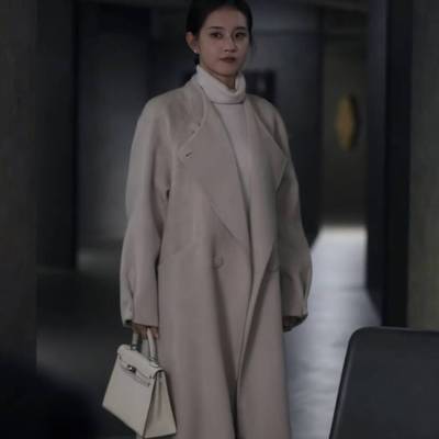 欧洲短剧盛夏芬德拉郭宇欣白清枚同款毛呢外套中长款大衣女衣服潮