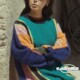 针织衫 生命树白芍周放同款 毛衣彩色拼接撞色套头圆领长袖 上衣女潮