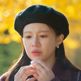 欧洲韩剧爱情怎么翻译高允真车茂熙同款帽子女ins贝雷帽画家帽潮