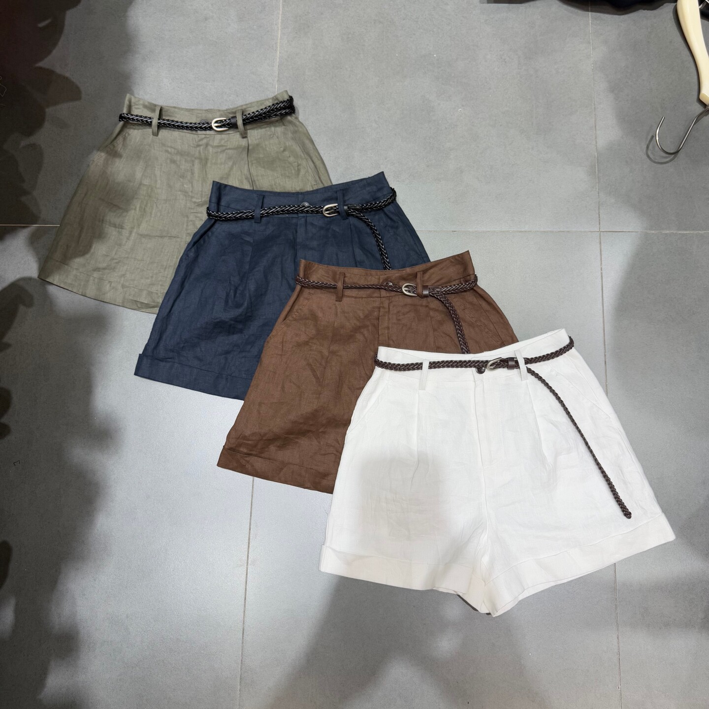 欧洲站2026夏季新款气质高腰显瘦A字亚麻阔腿短裤女百搭休闲热裤