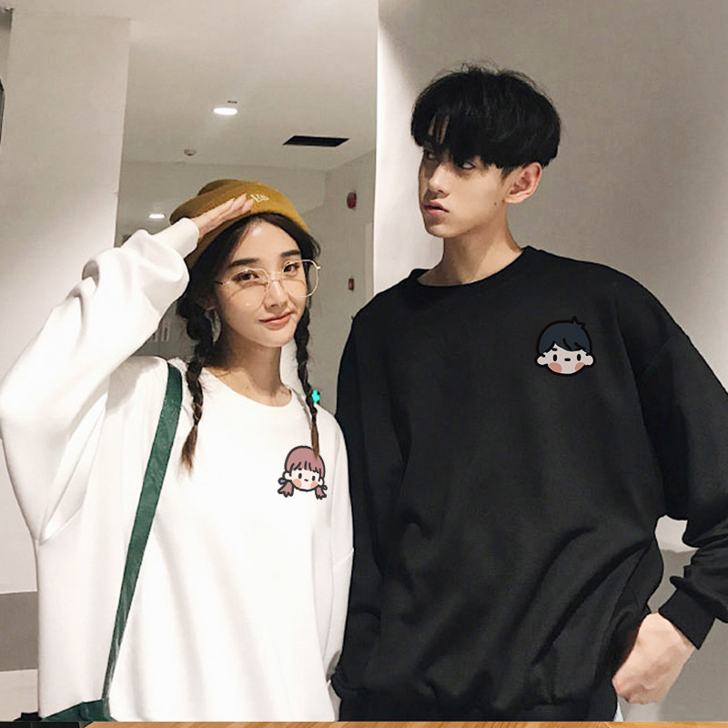 很仙的情侣装两件秋装新款套装卫衣春秋款宽松潮流T恤秋季情侣版