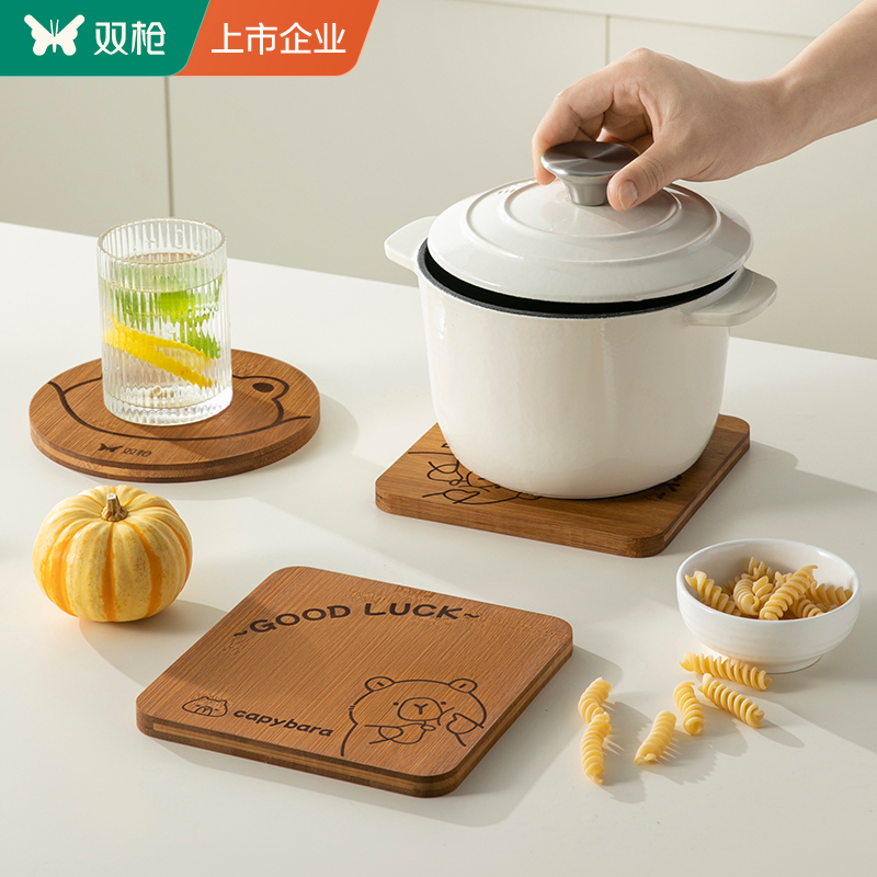 双枪碳化楠竹防烫隔热垫耐高温餐桌防烫盘子餐垫锅垫隔热碗垫杯垫