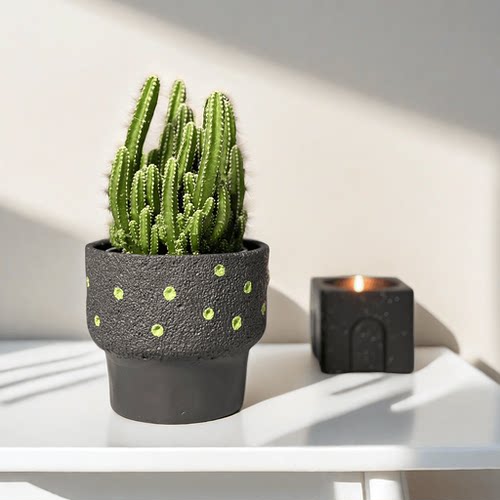 月球纹理老款异形花盆