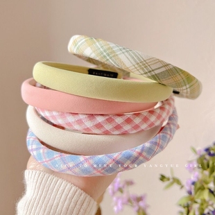 格子纯色细发箍女款 甜美洗脸高颅顶头箍头饰 发卡百搭2025网红新款